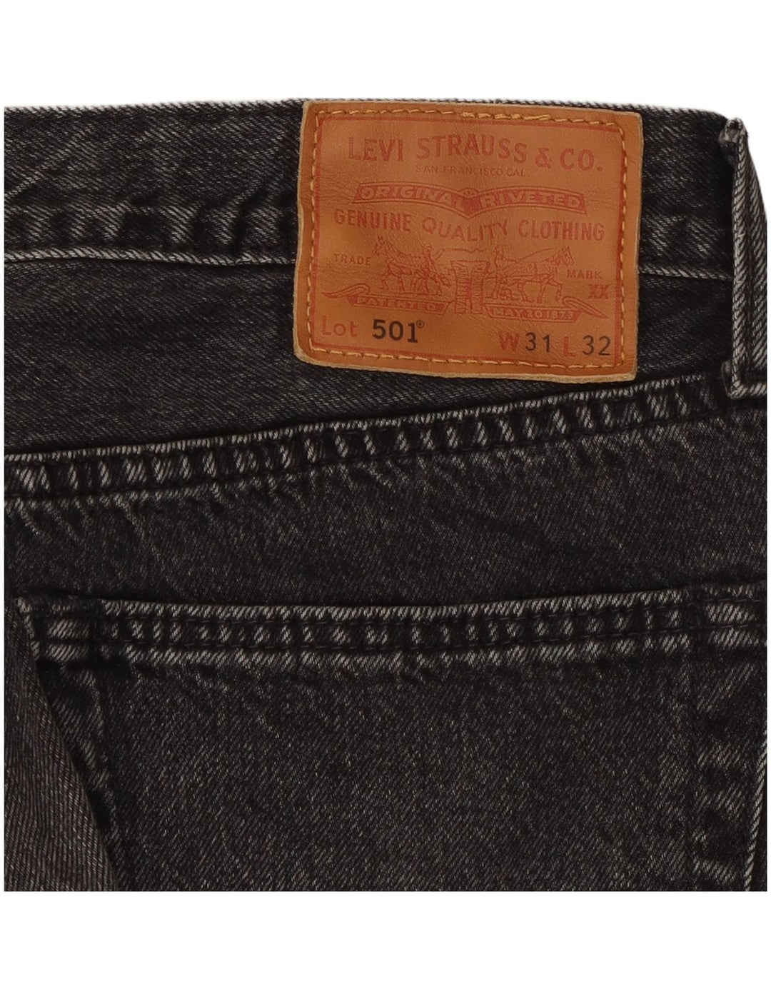 Męskie jeansy Levi's 501 Straight W31 L29 Czarne bawełniane