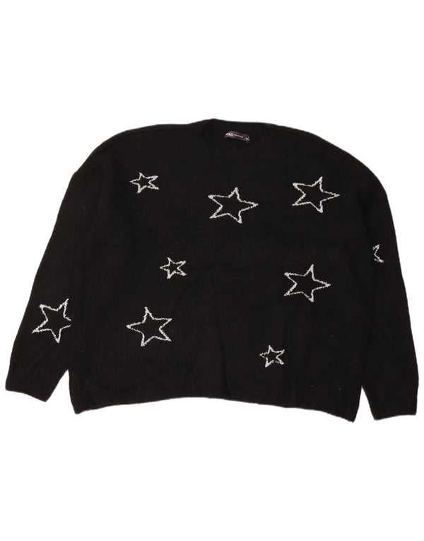 Damski sweter Marks & Spencer z graficznym wycięciem pod szyją, UK 18 XL, czarny