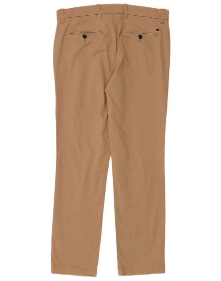 Męskie spodnie chino slim fit TOMMY HILFIGER W32 L30 beżowa bawełna
