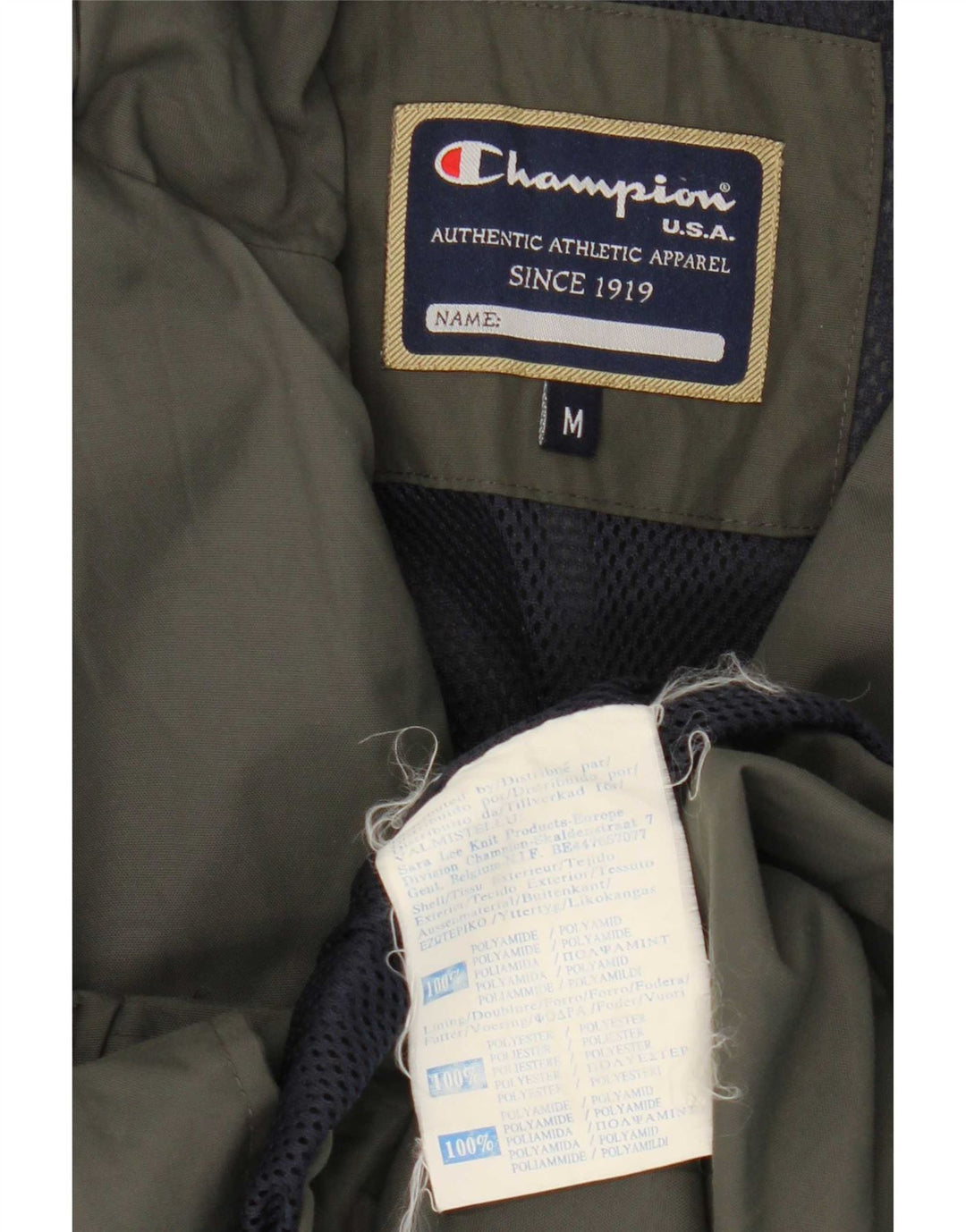 Męska kurtka przeciwdeszczowa Champion UK 38 Medium Khaki, poliamid