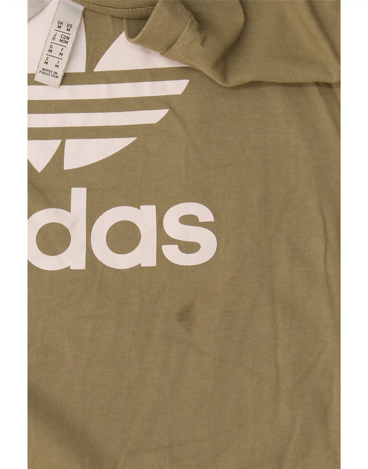 Męska koszulka z grafiką Adidas, średnia, bawełniana khaki