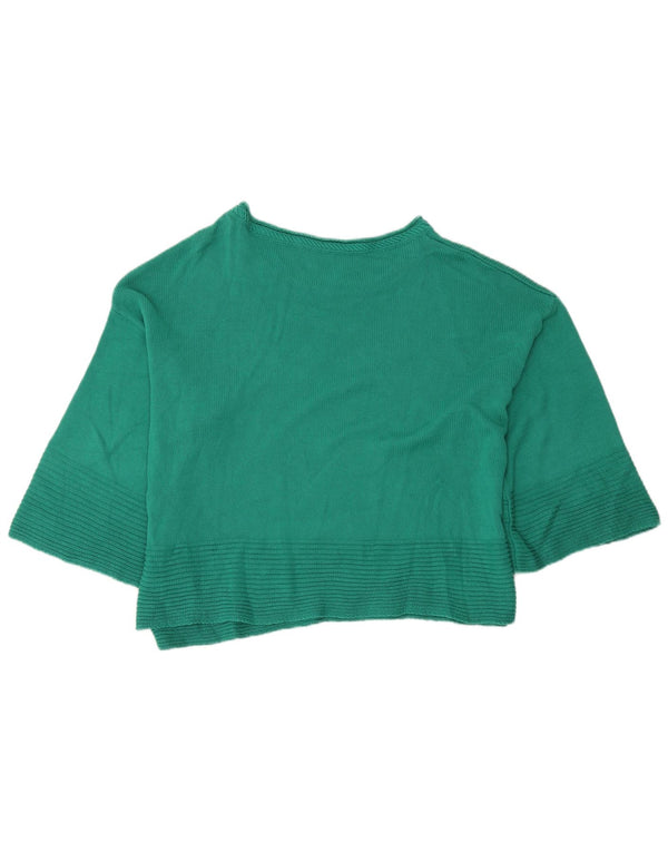 Damski sweter z grafiką Benetton z dekoltem w łódkę UK 14, średni zielony