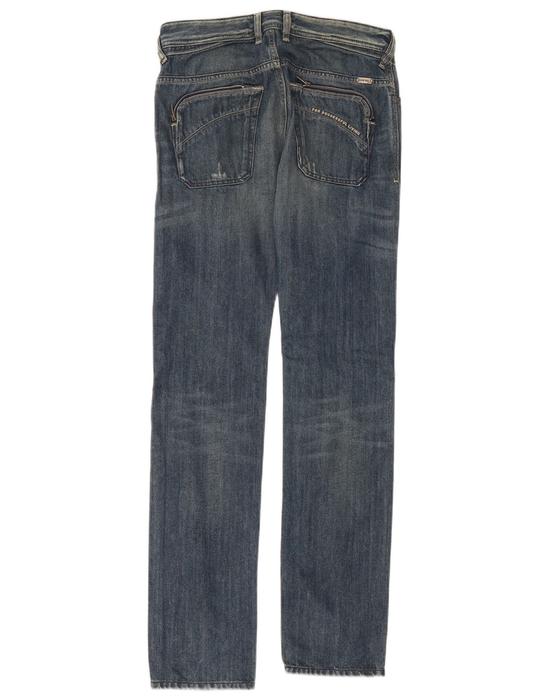 Diesel Męskie Poiak Distressed Slim Jeans W28 L34 Niebieskie bawełniane