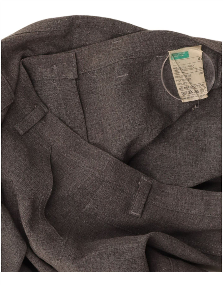 BENETTON Womens Straight Cargo Trousers IT 42 Medium W28 L30 Grey