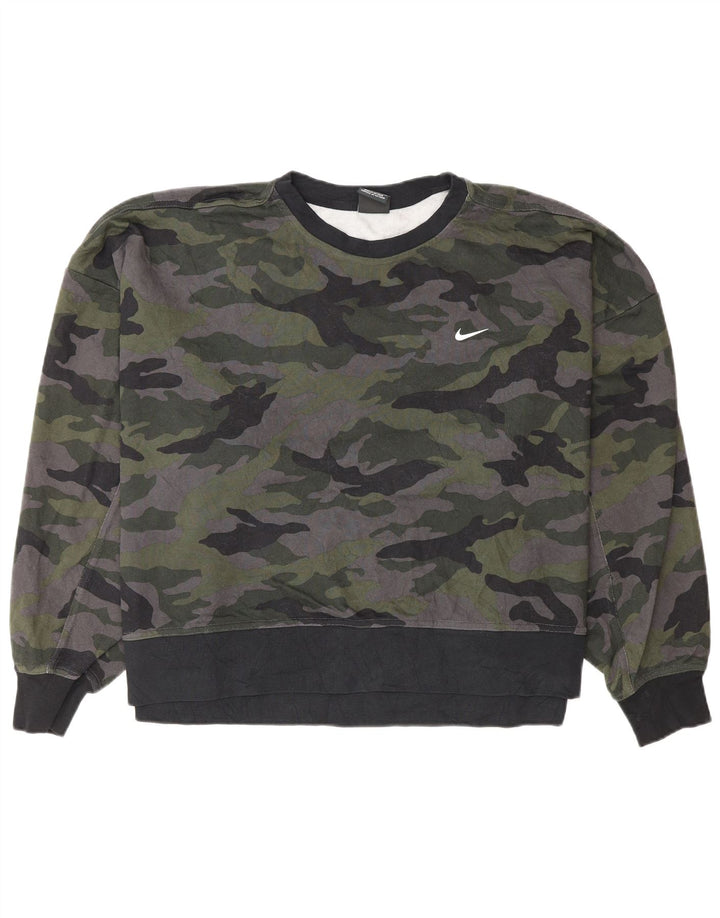 Damska bluza dresowa Nike Dri Fit Oversized UK 20 2XL Szary kamuflaż