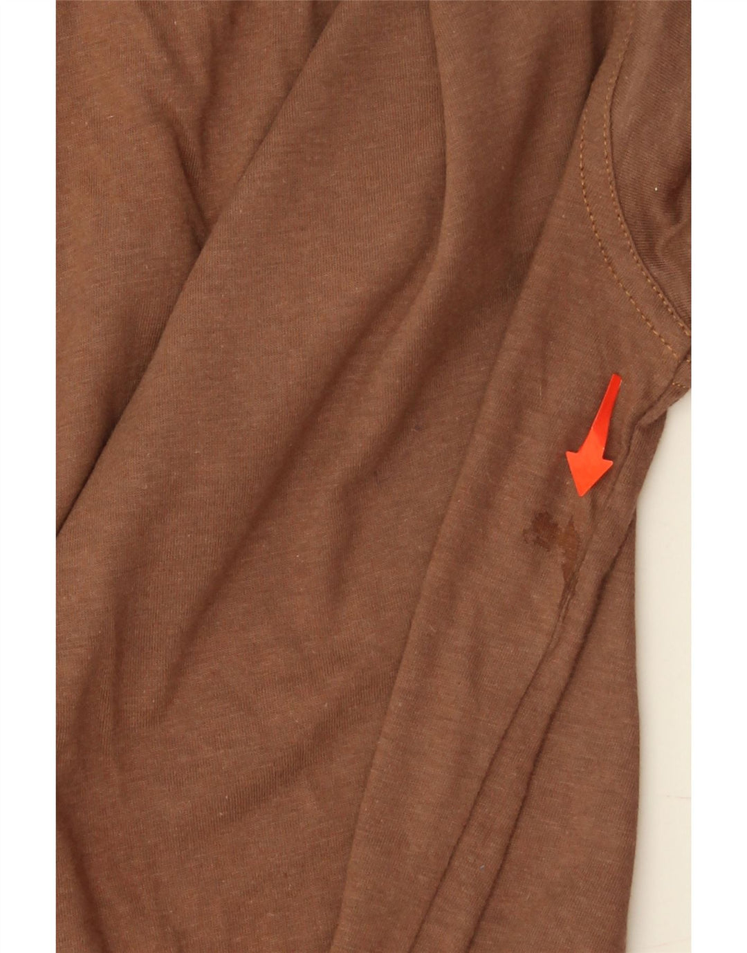 STEFANEL Womens Zip Neck Top Long Sleeve UK 14 Medium Brown Cotton Vintage Stefanel and Second-Hand Stefanel from Messina Hembry 