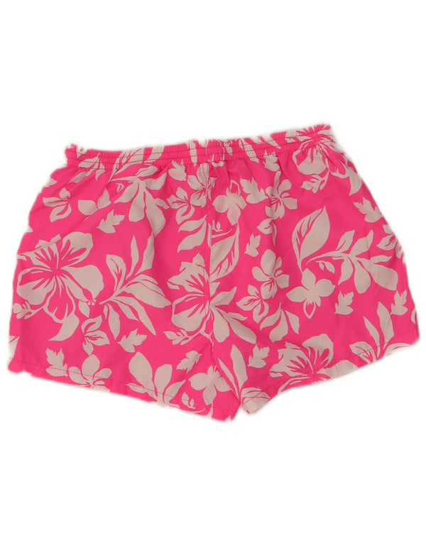 Zara Mens Sport Shorts Large  Pink Floral Polyester