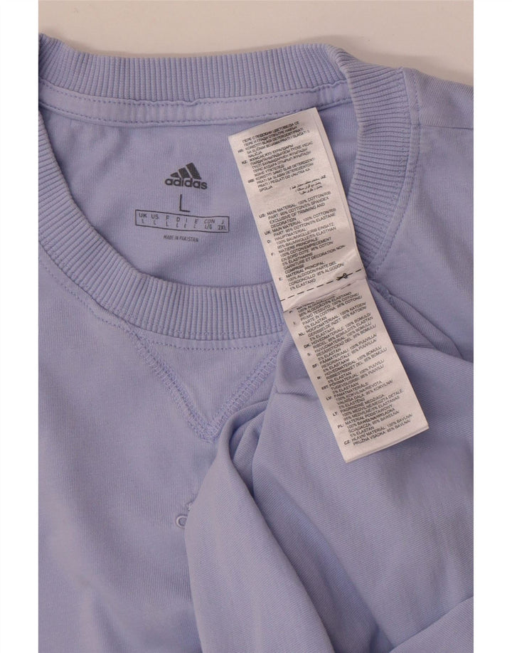 Adidas Męski T-Shirt Top Duży Fioletowy Bawełniany