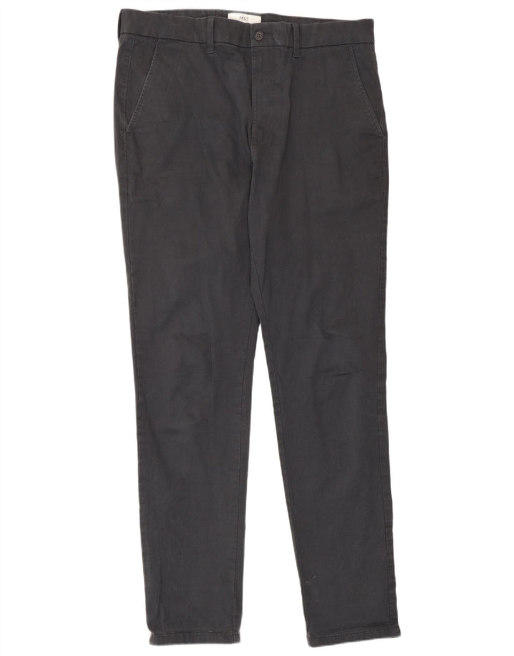 Marks & Spencer Męskie spodnie typu slim chino W34 L33 Szara bawełna