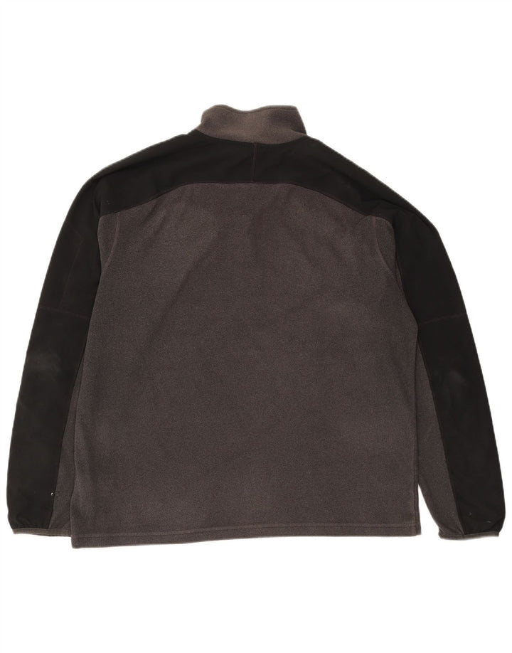 Męski sweter polarowy The North Face z zamkiem błyskawicznym, duży, szary, z blokami kolorów, poliester