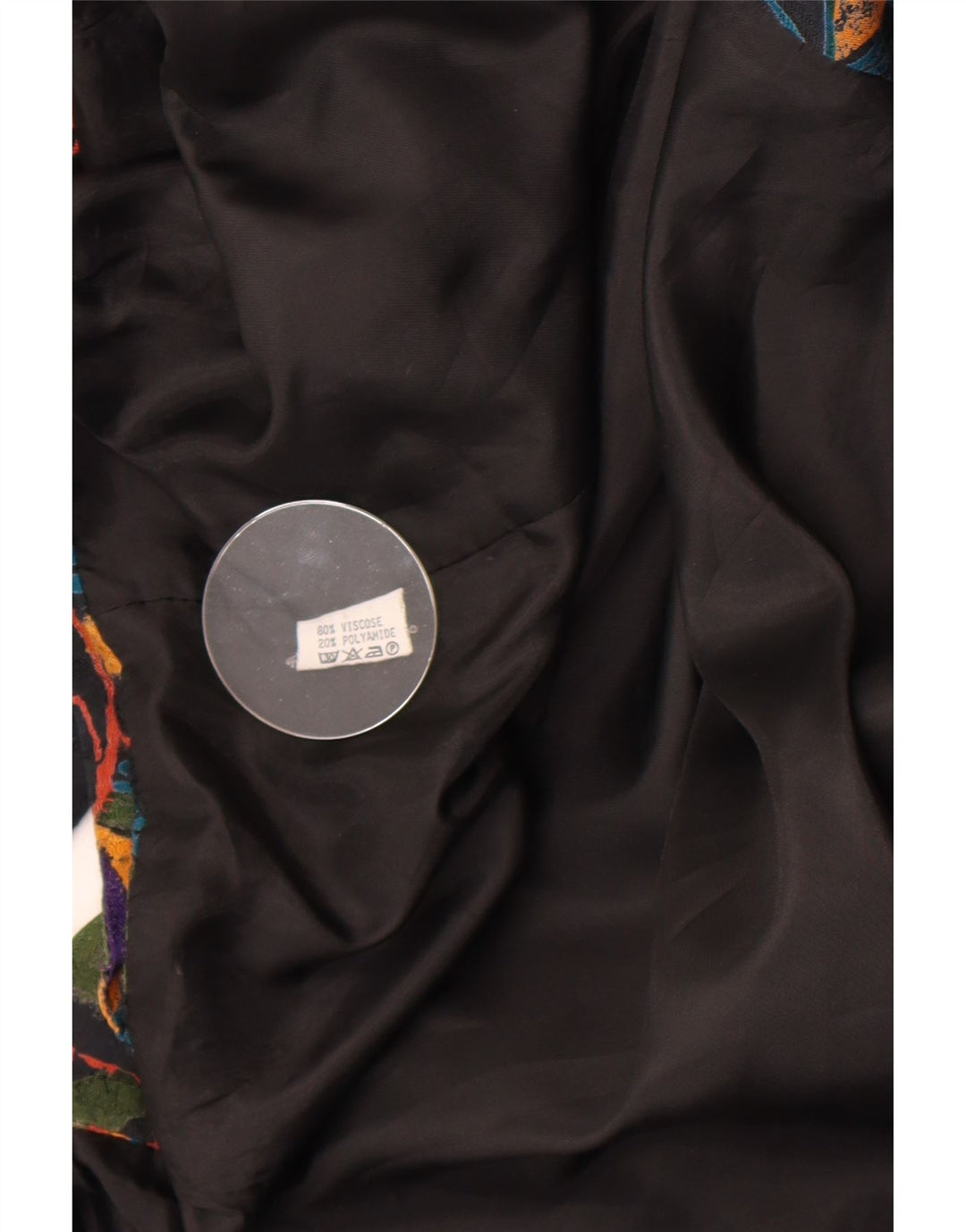 Vintage damska kurtka bolerko w abstrakcyjny wzór UK 14, średnia, wielobarwna