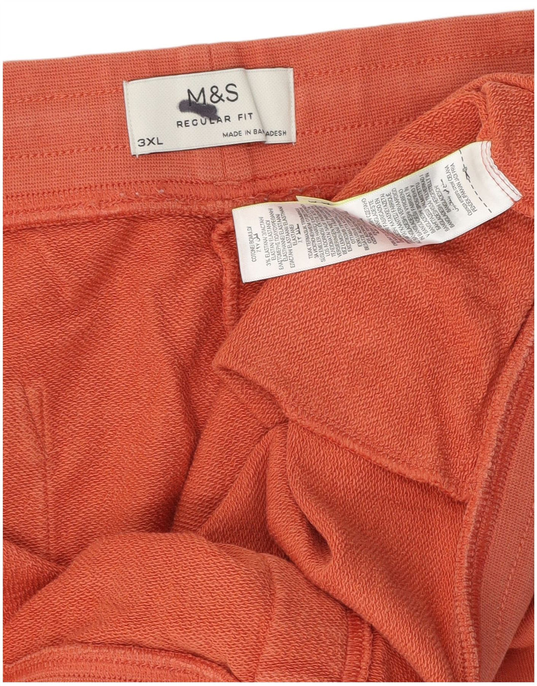 Męskie spodenki sportowe Marks & Spencer o regularnym kroju, 3XL, pomarańczowe, bawełniane