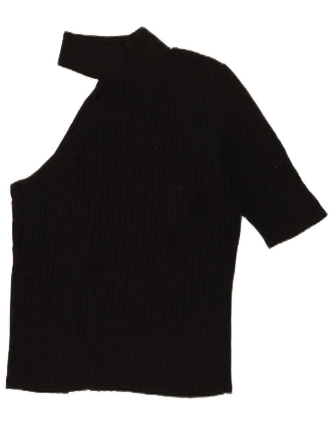 Krótki top damski Zara na jedno ramię UK 12, średni czarny nylon