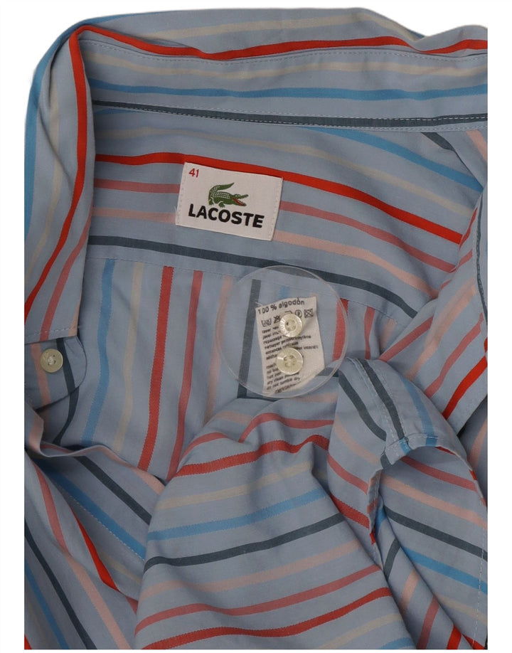 Koszula męska Lacoste rozmiar 41, duża, niebieska, bawełniana w prążki