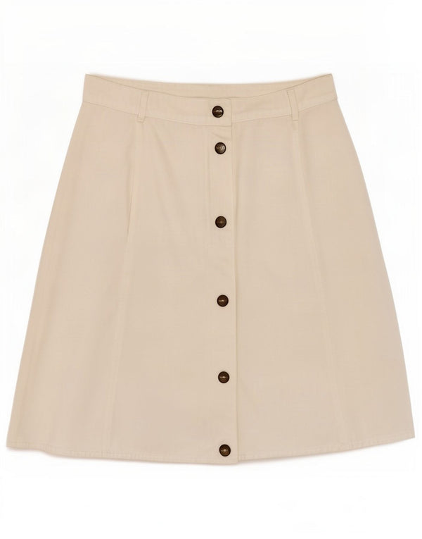 Weekend Womens A-Line Skirt UK 14 Medium W30 White Cotton