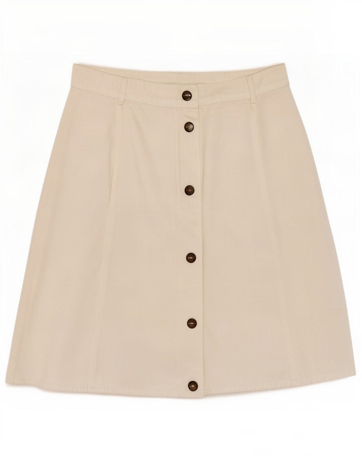Weekendowa damska spódnica w kształcie litery A UK 14 Medium W30 Biała bawełna