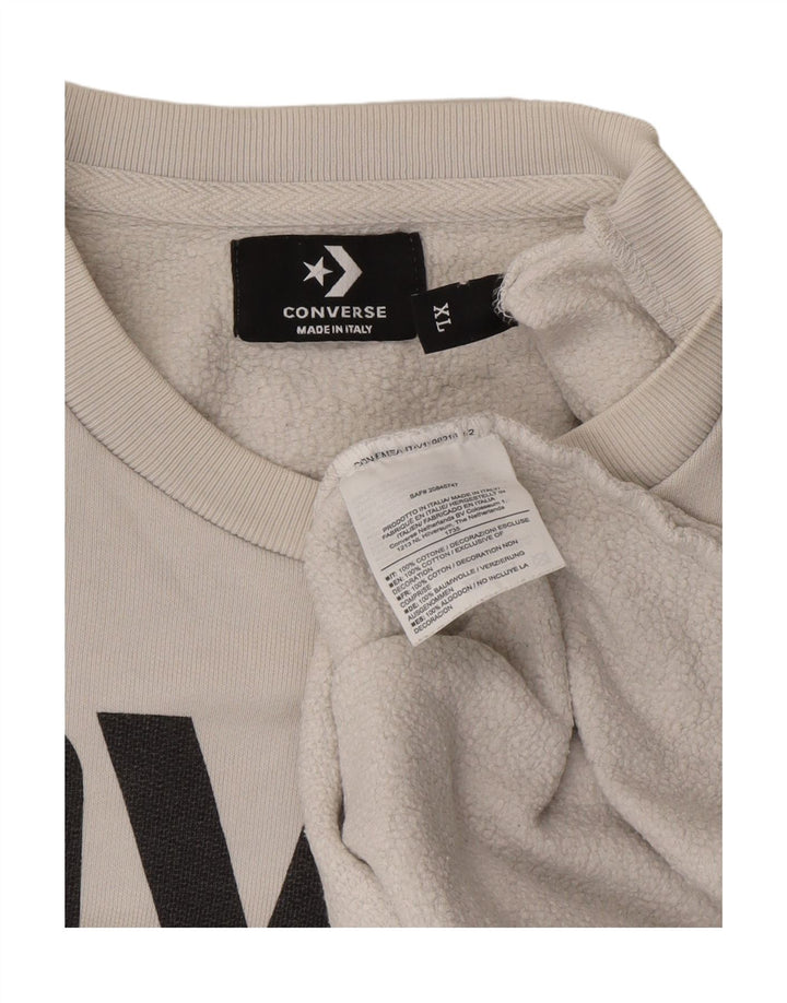 CONVERSE Mens Graphic Sweatshirt Jumper XL White Cotton