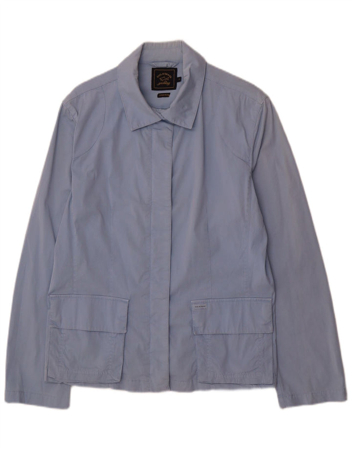 PAUL & SHARK Womens Bomber Jacket UK 18 XL Blue Cotton