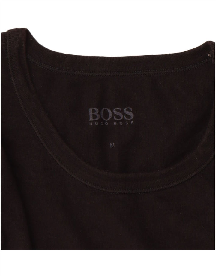 T-shirt męski Hugo Boss, średni czarny, bawełniany