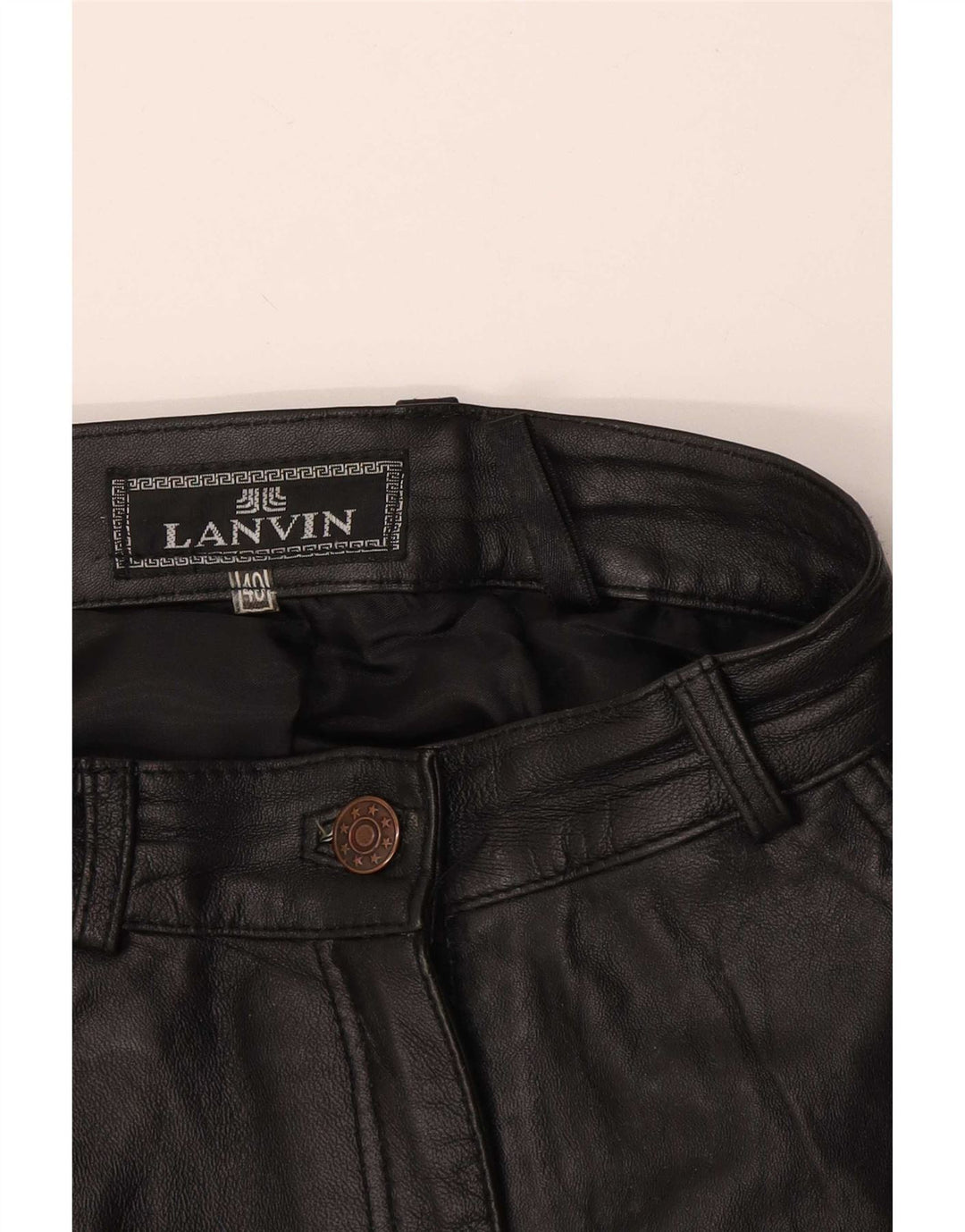 Damskie spodnie skórzane Lanvin IT 40 Small W28 L27 Czarne