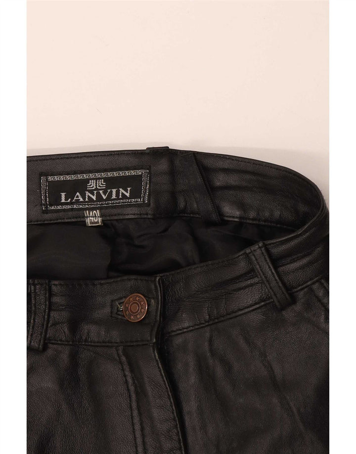 Damskie spodnie skórzane Lanvin IT 40 Small W28 L27 Czarne
