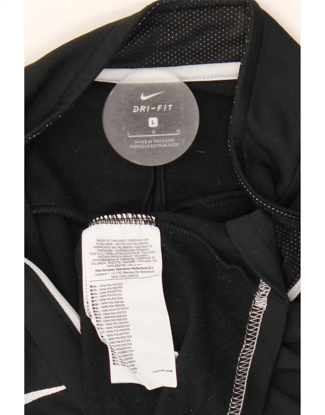Męska koszulka Nike Dri Fit z zamkiem i długim rękawem, dużym czarnym blokiem kolorów