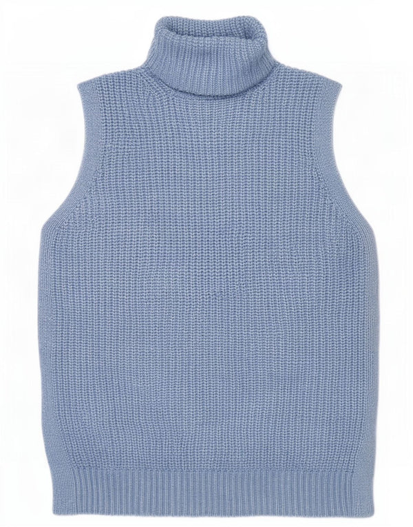 Marks & Spencer Womens Vest Tank Top UK 14 Medium Blue Polyester