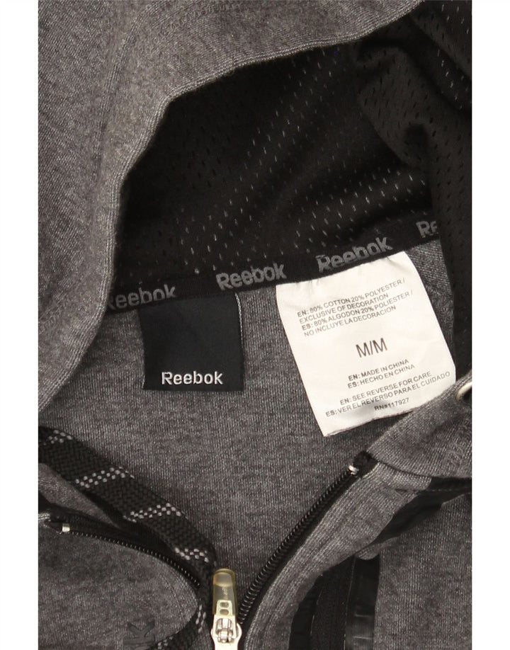 Męski sweter z kapturem i zamkiem Reebok, średnioszary, bawełniany