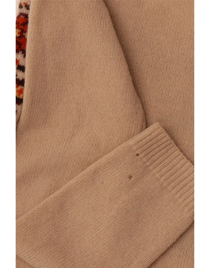 Damski sweter TOMMY HILFIGER z dekoltem w łódkę UK 10 Small Beige Fair Isle