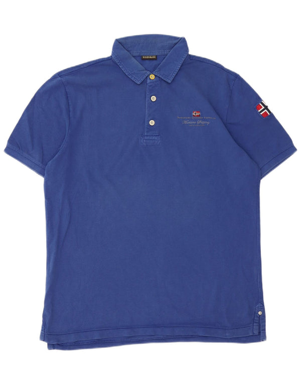 Męska graficzna koszulka polo XL Napapijri w kolorze niebieskim