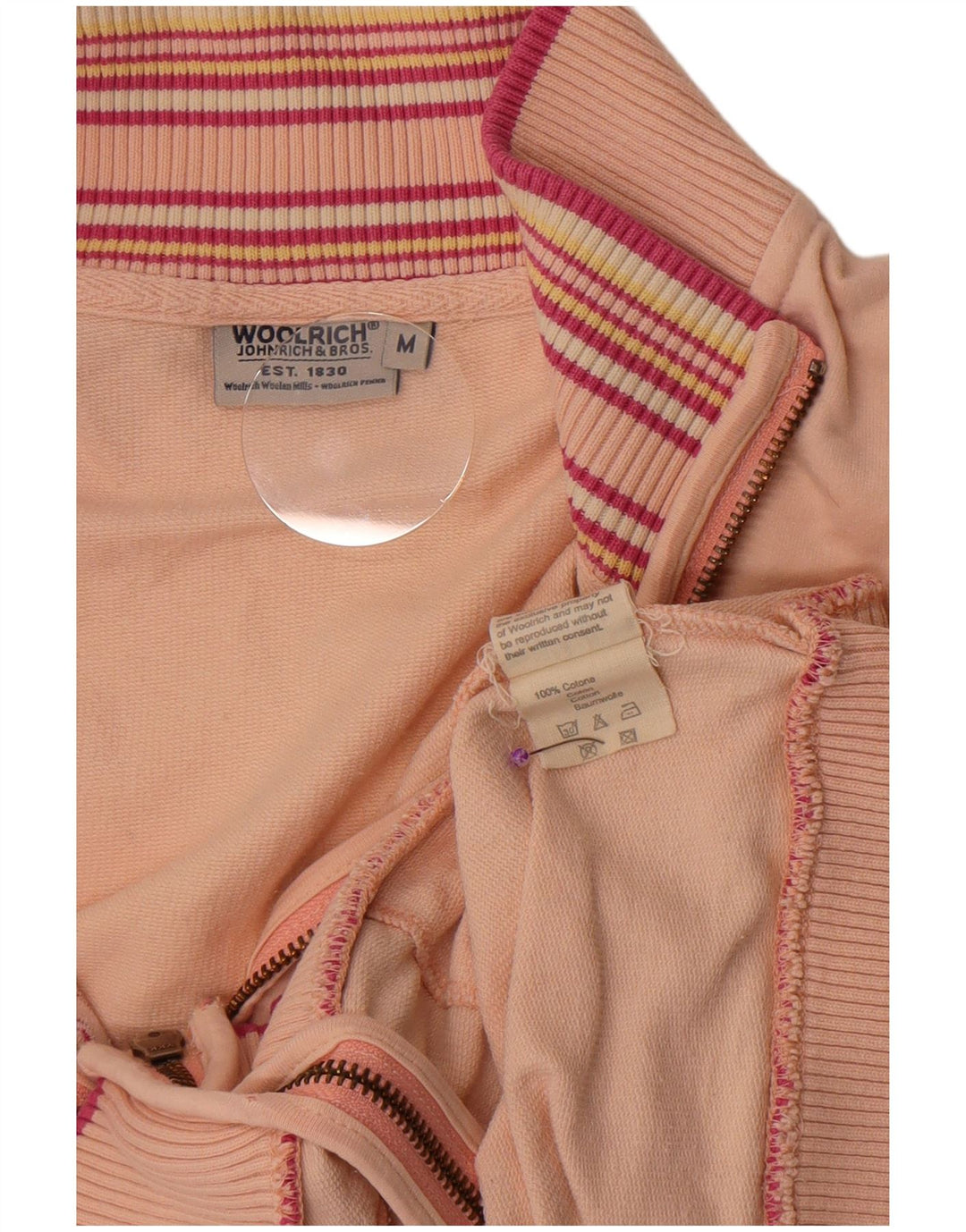 Damska kurtka dresowa Woolrich Graphic UK 14 w średnie różowe paski