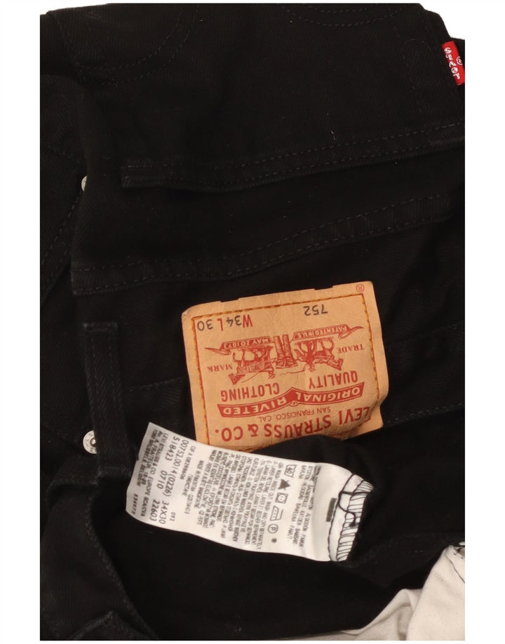 Męskie dżinsy Levi's 752 Straight W34 L26 Czarna bawełna