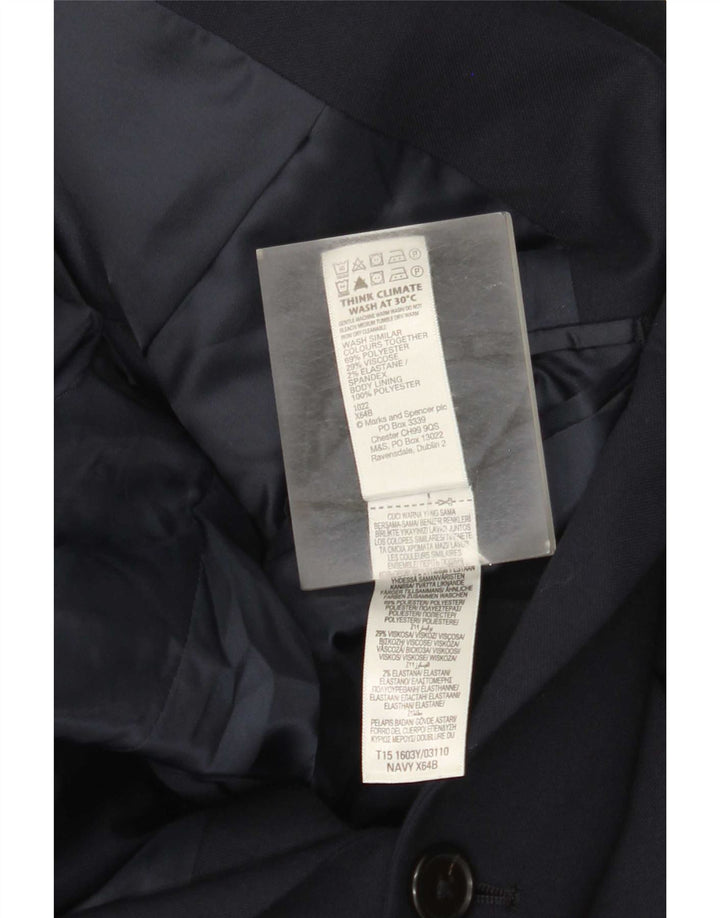 Marks & Spencer Męska marynarka zapinana na 2 guziki, UK 44 XL, granatowa, poliester