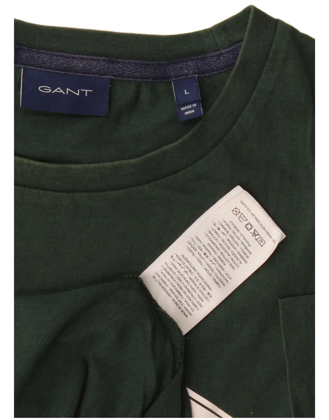 Męski T-shirt z grafiką Gant, duży, zielony, bawełniany