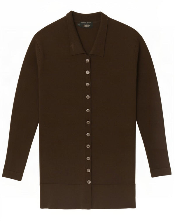 Damski sweter rozpinany Hobbs UK 14 Large Khaki Wełna merynosowa