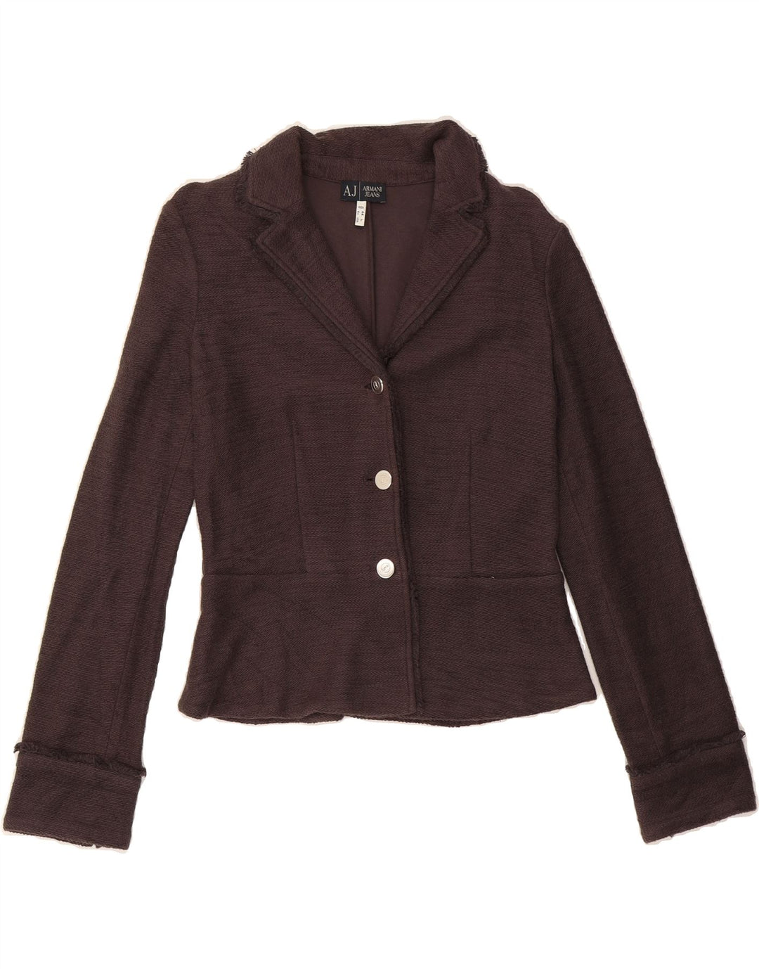 ARMANI JEANS Womens 3 Button Blazer Jacket IT 44 Medium Brown Classic Vintage Armani Jeans and Second-Hand Armani Jeans from Messina Hembry 