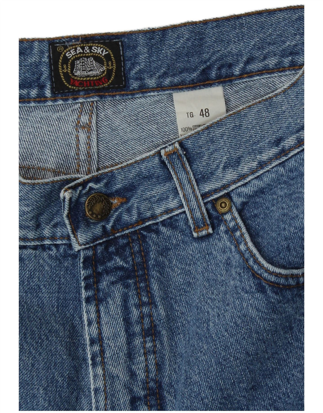 Męskie dżinsy zwężane Sea & Sky IT 48 Medium W32 L30 Niebieska bawełna