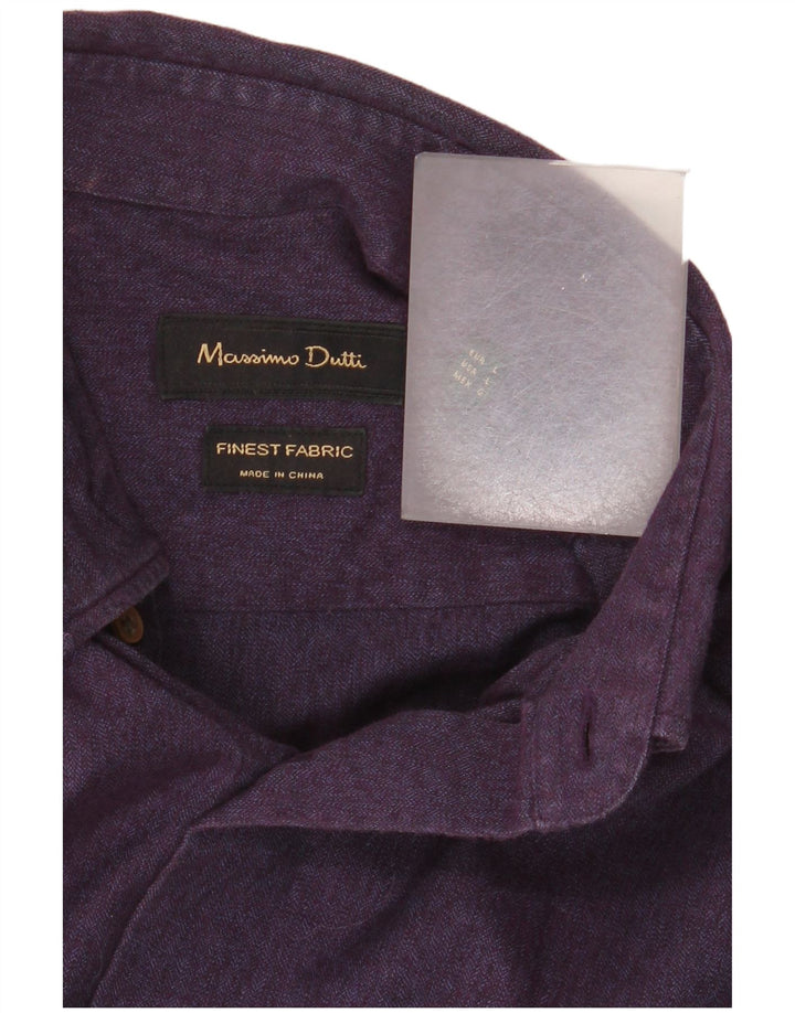 Koszula męska MASSIMO DUTTI, duża, fioletowa