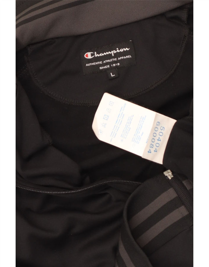 Kurtka męska dresowa CHAMPION, duża, czarna, poliestrowa
