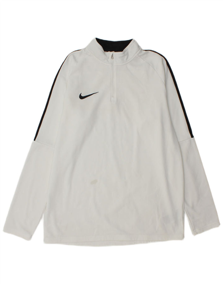 Męski dres Nike Dri Fit z zamkiem błyskawicznym i dużym białym blokiem kolorów