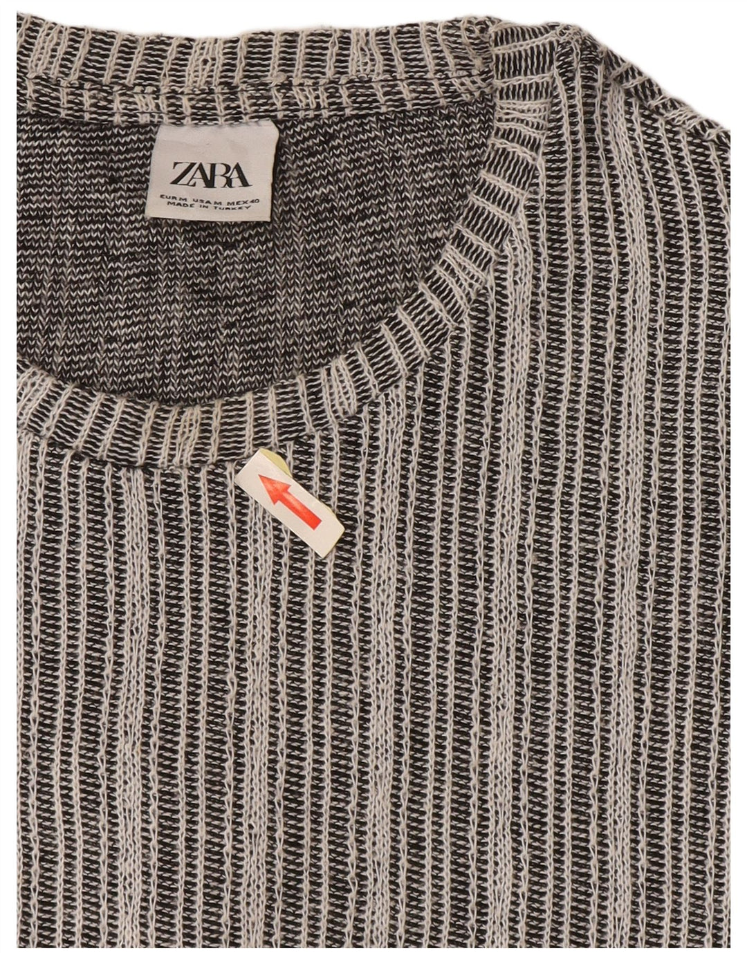 T-shirt męski Zara, bawełniany, w średnie szare paski