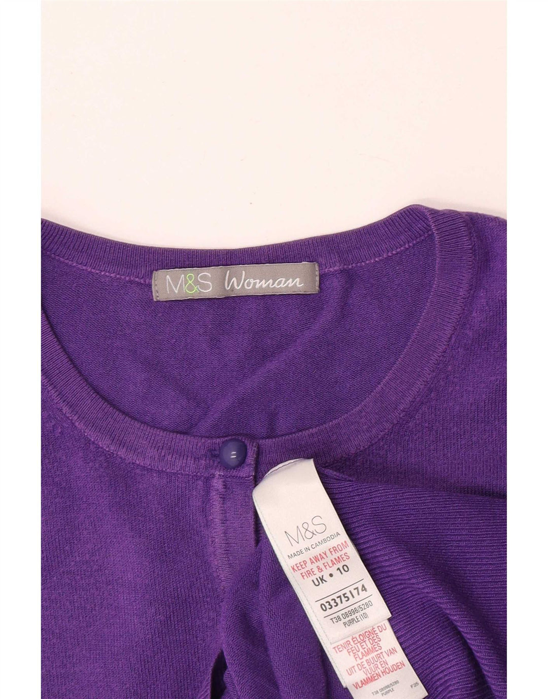 Marks & Spencer Damski sweter kardigan UK 10 Small Fioletowa Wiskoza