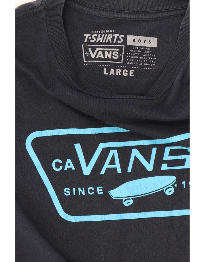 Chłopięcy T-shirt z grafiką Vans na 12-13 lat, duży, granatowy