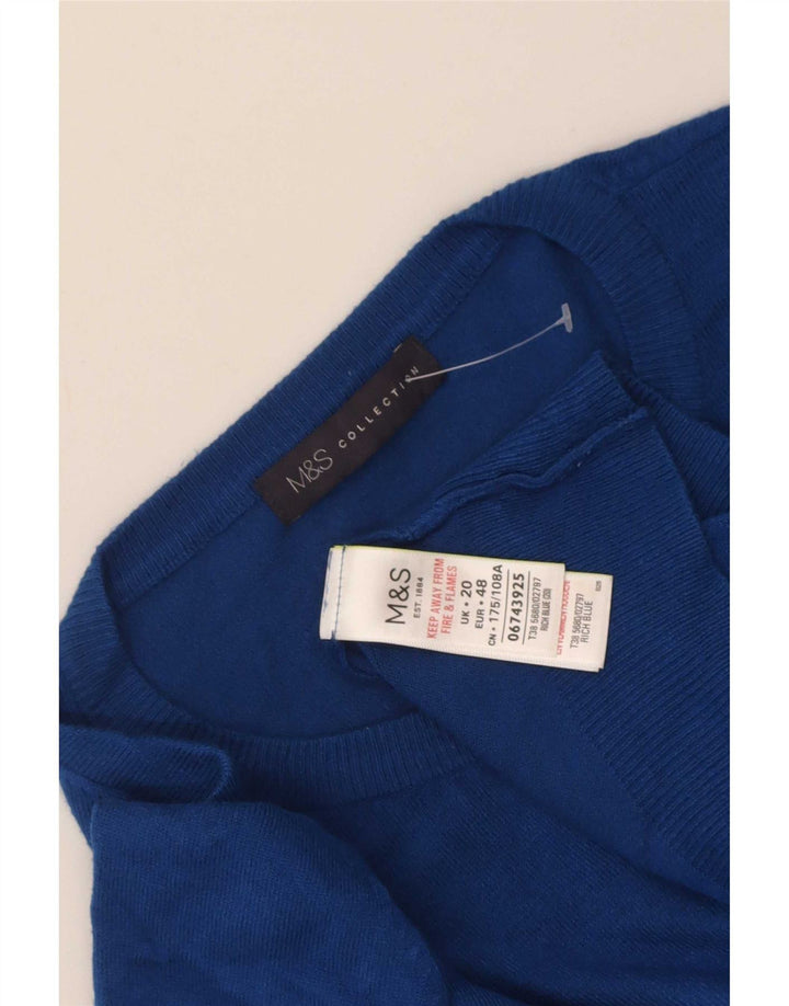 Marks & Spencer Damski sweter kardigan UK 20 2XL Niebieska wiskoza