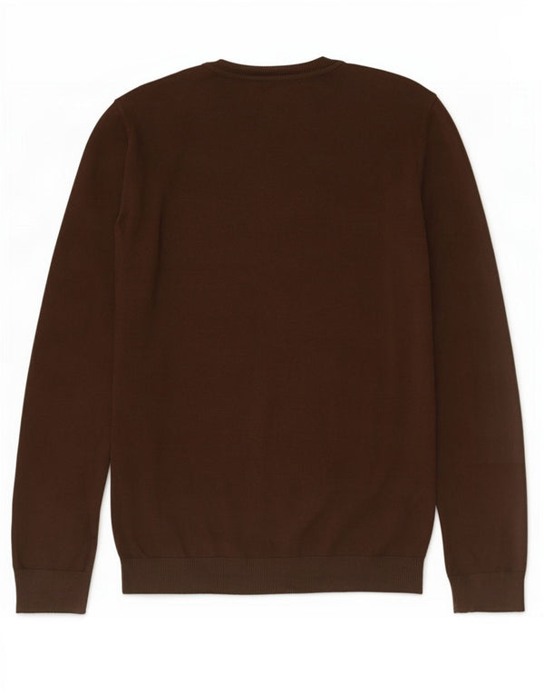 Damski sweter Tommy Hilfiger z dekoltem w kształcie litery V, UK 12, średni brązowy bawełniany