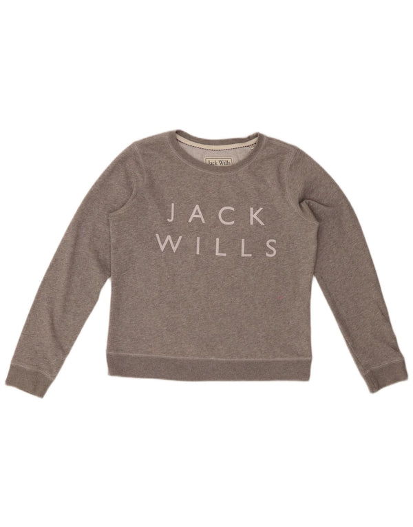 Damska bluza JACK WILLS z grafiką UK 12, średnioszara, nakrapiana