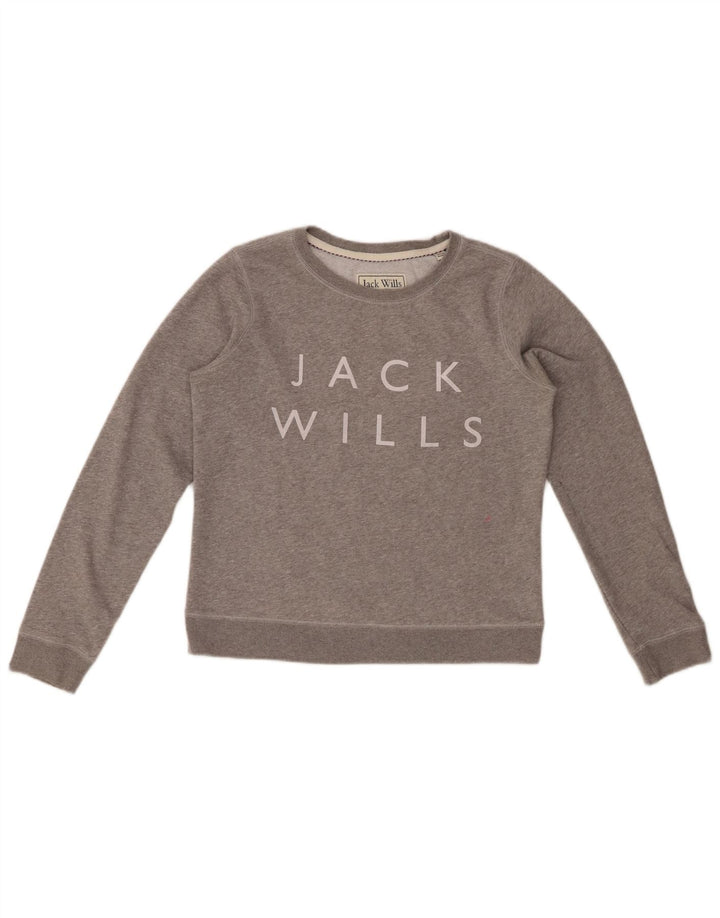 Damska bluza JACK WILLS z grafiką UK 12, średnioszara, nakrapiana