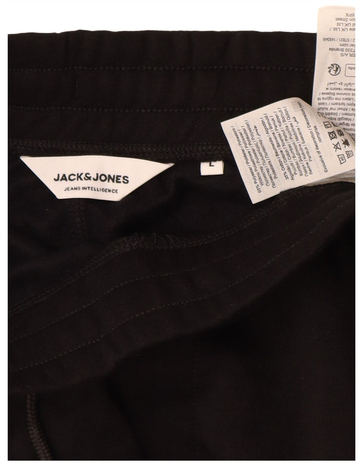 Męskie spodnie dresowe Jack & Jones, duże, czarne, poliestrowe