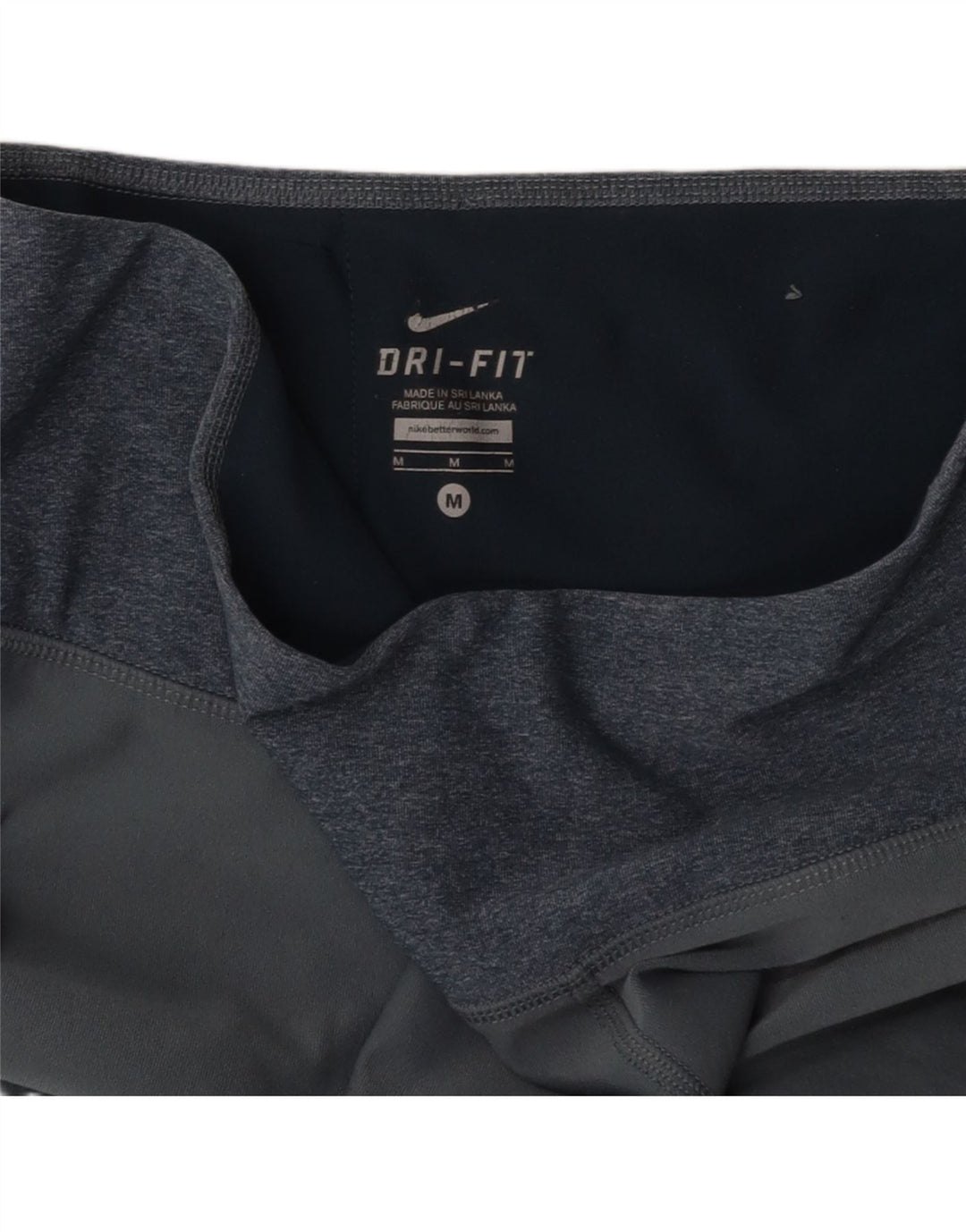 NIKE Womens Dri Fit Leggings UK 12 Medium  Grey Colourblock