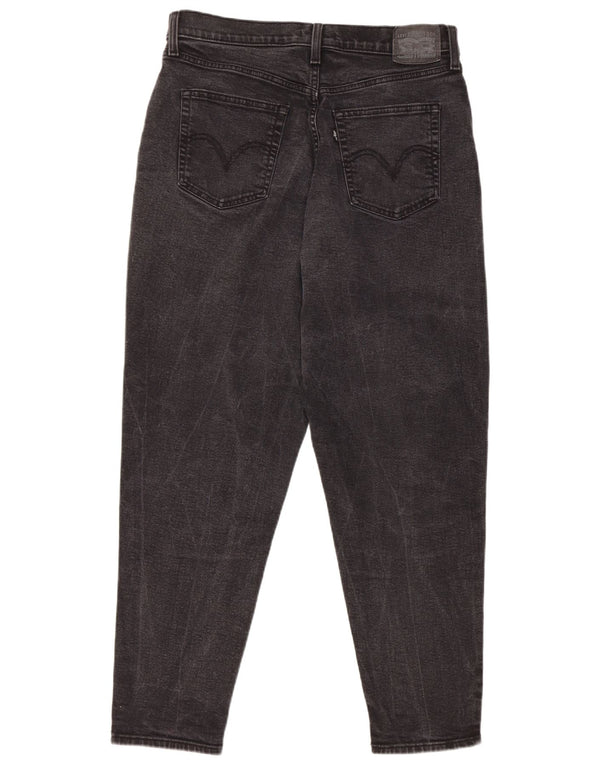 Damskie jeansy Levi's Mom Jean z wysokim stanem, zwężane W32 L29, czarna bawełna